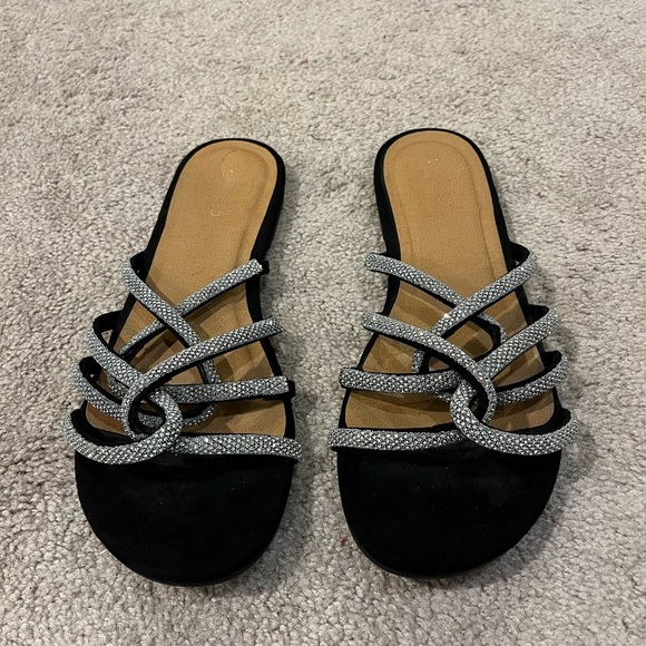 Torrid Sparkly Wide Width Slip-on Sandals - Picture 1 of 5